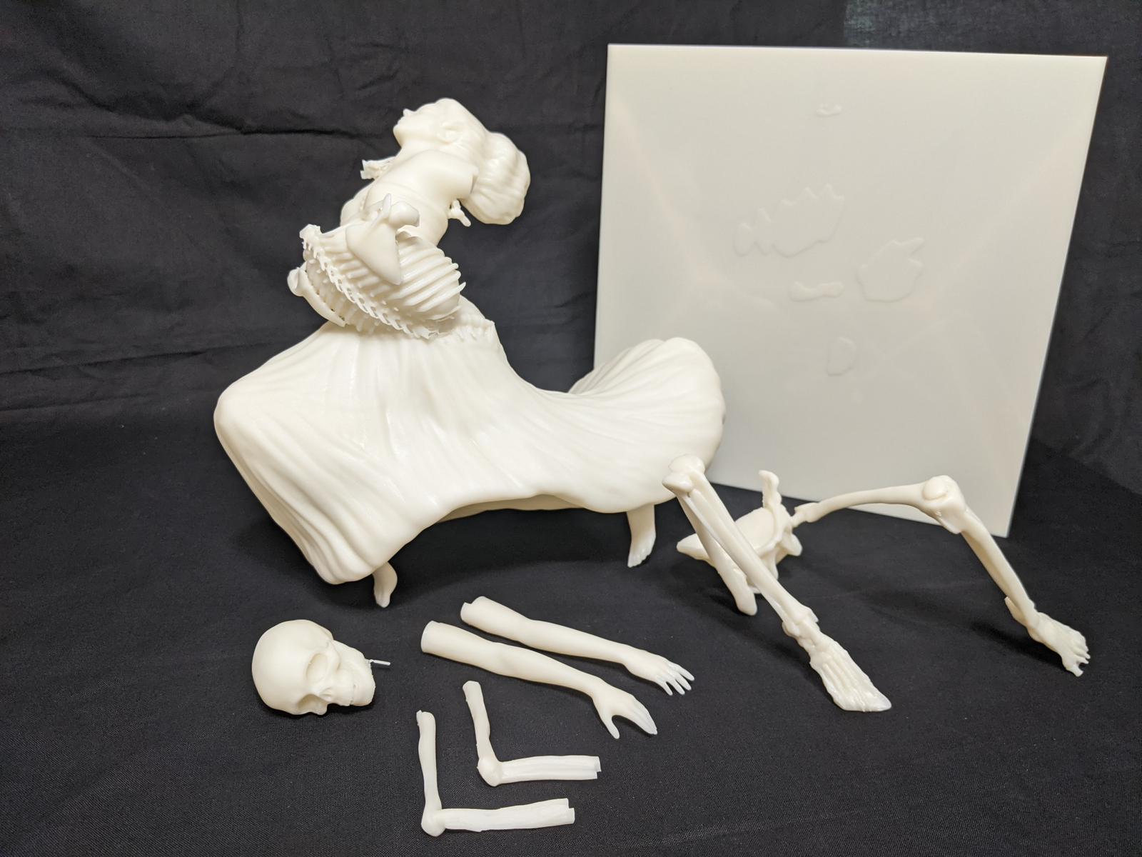 Printed in plastic — components laid out before assembly.